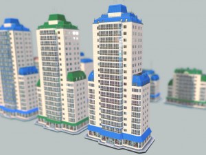 city building 14 variants 3D मॉडल