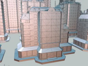 city building 14 variants 3D Model
