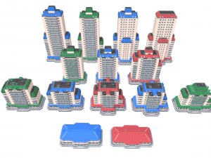 city building 14 variants 3D मॉडल