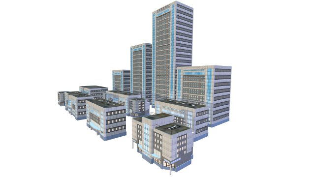 building 05 pack of 11 buildings Modelo 3D .c4d .max .obj .3ds .fbx .stl .blend 