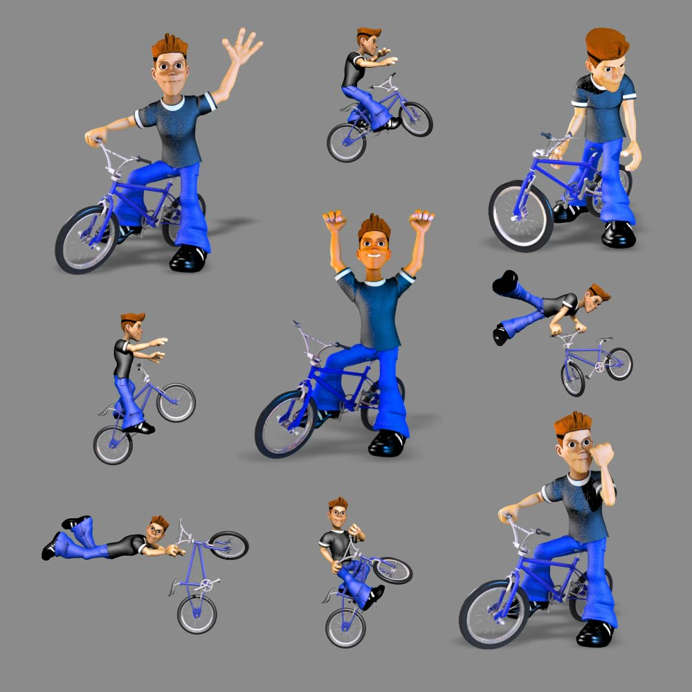 bmx animations 3D Model .c4d .max .obj .3ds .fbx .stl .blend 