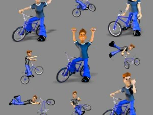 小轮车动画 3D 模型