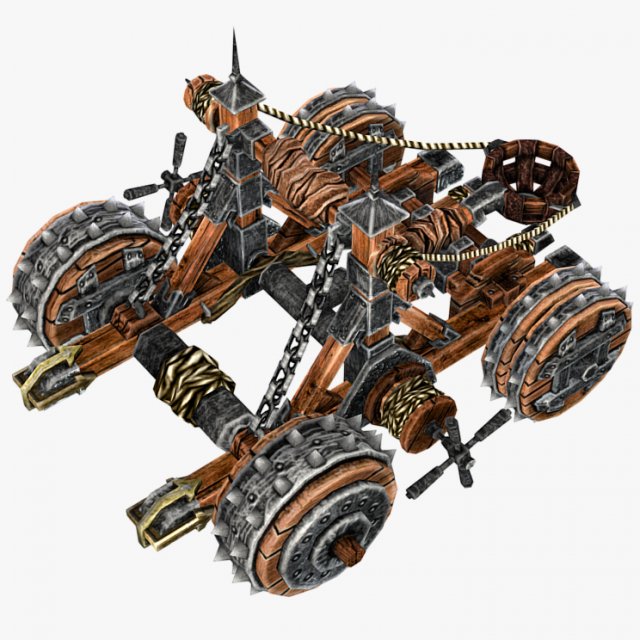 medieval catapult 3D Model .c4d .max .obj .3ds .fbx .stl .blend 