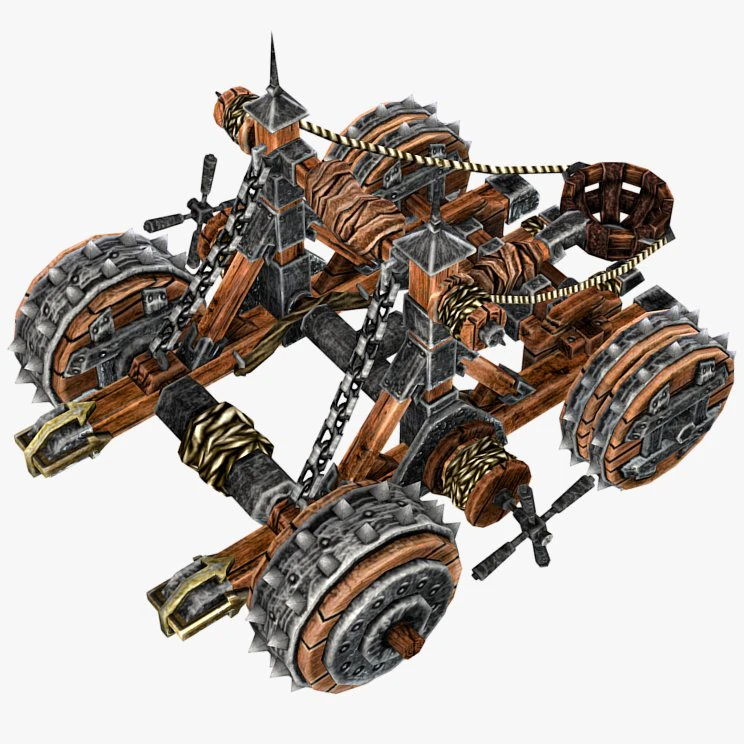 medieval catapult 3D Model .c4d .max .obj .3ds .fbx .stl .blend 