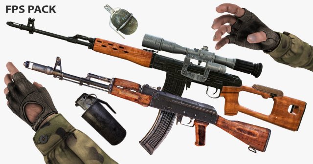 fps pack Modèle 3D .c4d .max .obj .3ds .fbx .stl .blend 