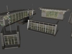 underground exit security room and a energy booth 3D Model