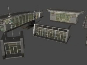 underground exit security room and a energy booth 3D Model