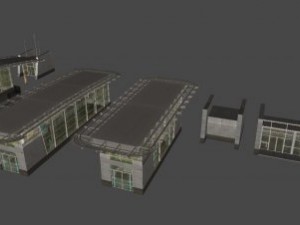 underground exit security room and a energy booth 3D Model