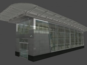 underground exit security room and a energy booth 3D Model