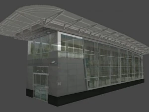 underground exit security room and a energy booth 3D Model