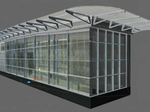 underground exit security room and a energy booth 3D Model