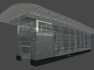 underground exit security room and a energy booth 3D Model