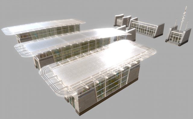 underground exit security room and a energy booth 3D Model .c4d .max .obj .3ds .fbx .stl .blend 