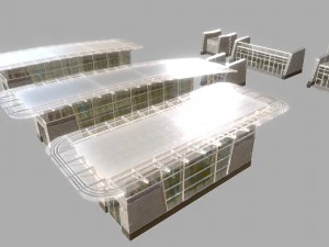 underground exit security room and a energy booth 3D Model