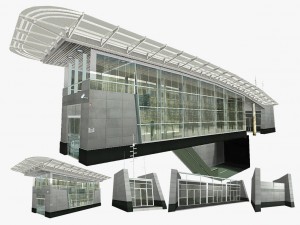 underground exit security room and a energy booth 3D Model