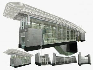 underground exit security room and a energy booth 3D Model