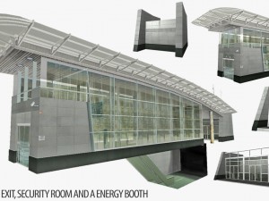 underground exit security room and a energy booth 3D Model