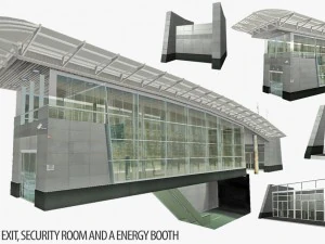 underground exit security room and a energy booth 3D Model