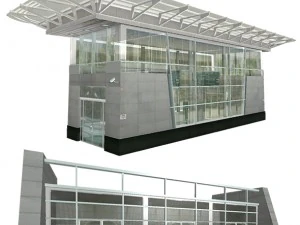 underground exit security room and a energy booth 3D Model