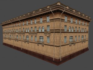 soviet hotel set of 5 buildings 3D Model