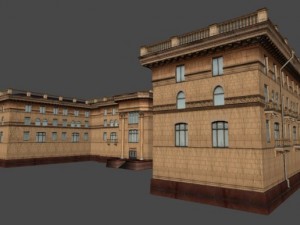 soviet hotel set of 5 buildings 3D Model