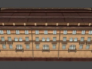 soviet hotel set of 5 buildings 3D Model