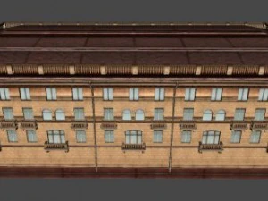 soviet hotel set of 5 buildings 3D Model