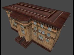 soviet hotel set of 5 buildings 3D Model