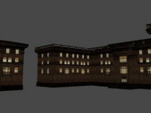 soviet hotel set of 5 buildings 3D Model