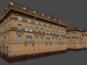 soviet hotel set of 5 buildings 3D Model