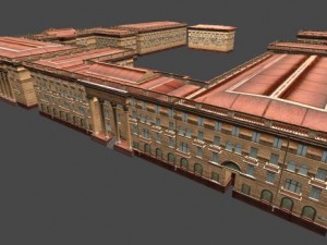 soviet hotel set of 5 buildings 3D Model