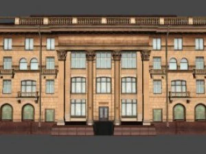 soviet hotel set of 5 buildings 3D Model