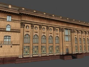soviet hotel set of 5 buildings 3D Model