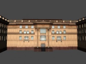 soviet hotel set of 5 buildings 3D Model