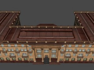 soviet hotel set of 5 buildings 3D Model