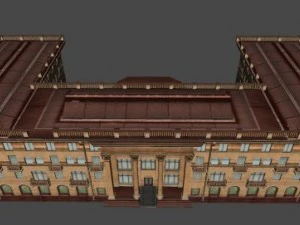 soviet hotel set of 5 buildings 3D Model