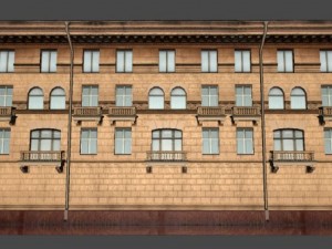 soviet hotel set of 5 buildings 3D Model