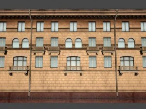 soviet hotel set of 5 buildings 3D Model