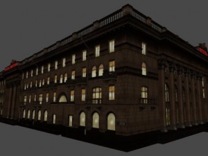 soviet hotel set of 5 buildings 3D Model