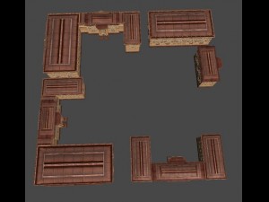soviet hotel set of 5 buildings 3D Model