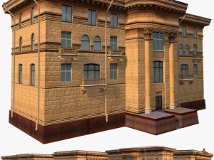 soviet hotel set of 5 buildings Modelo 3D