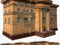 soviet hotel set of 5 buildings Modelo 3D