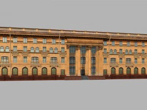 soviet hotel set of 5 buildings 3D Model