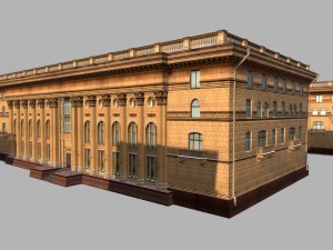 soviet hotel set of 5 buildings 3D Model