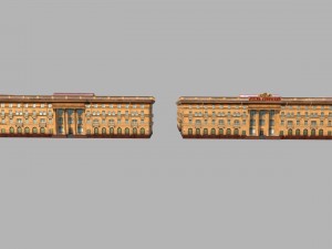 soviet hotel set of 5 buildings 3D Model