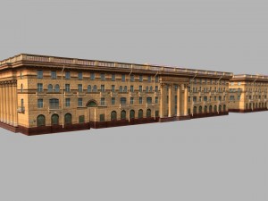soviet hotel set of 5 buildings 3D Model
