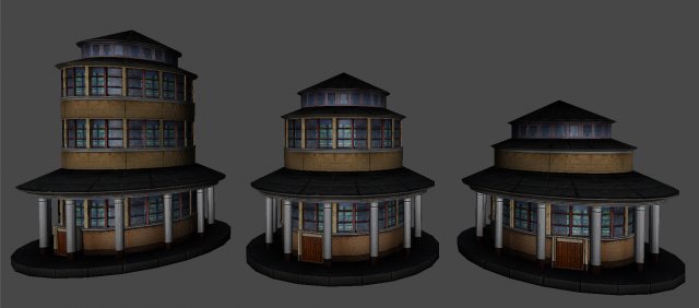 round building 3D Model .c4d .max .obj .3ds .fbx .stl .blend 