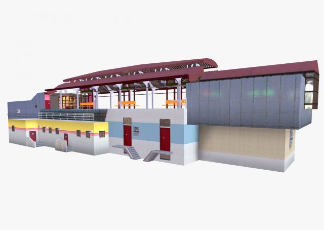rail station Model 3D .c4d .max .obj .3ds .fbx .stl .blend 