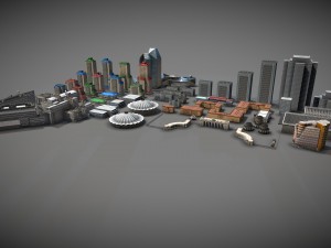 city buildings pack 3D 모델