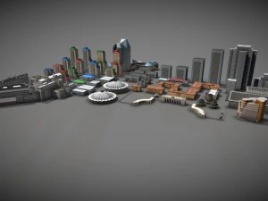 city buildings pack 3D Model